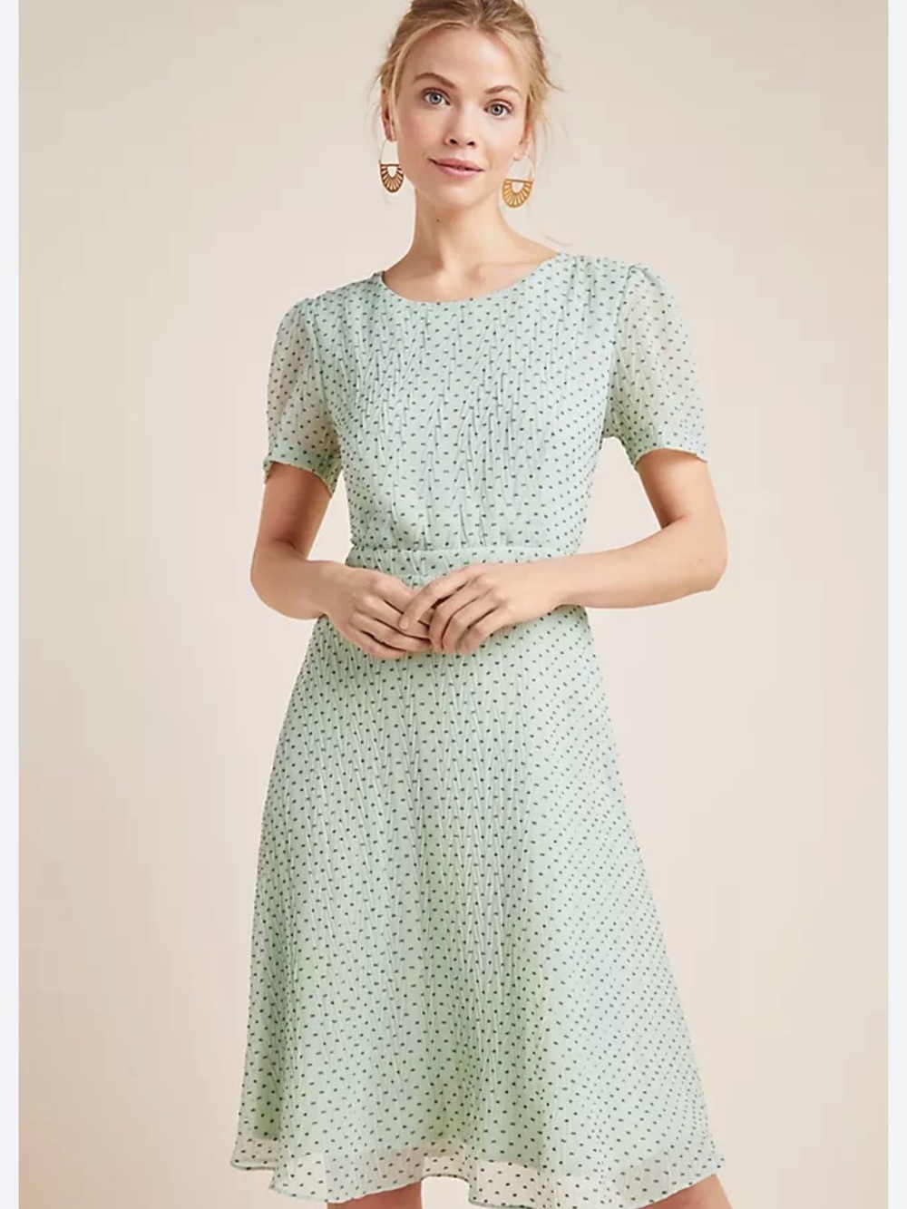 Anthropologie Sunday In Brooklyn Mint Green Flare Midi Dress Summer Women’s S